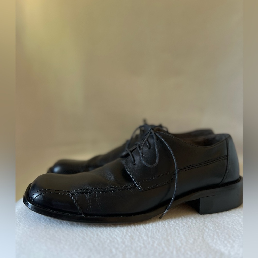 Kenneth Cole Reaction Size 11 Black Leather Lace Up Shoes - Picture 4 of 16
